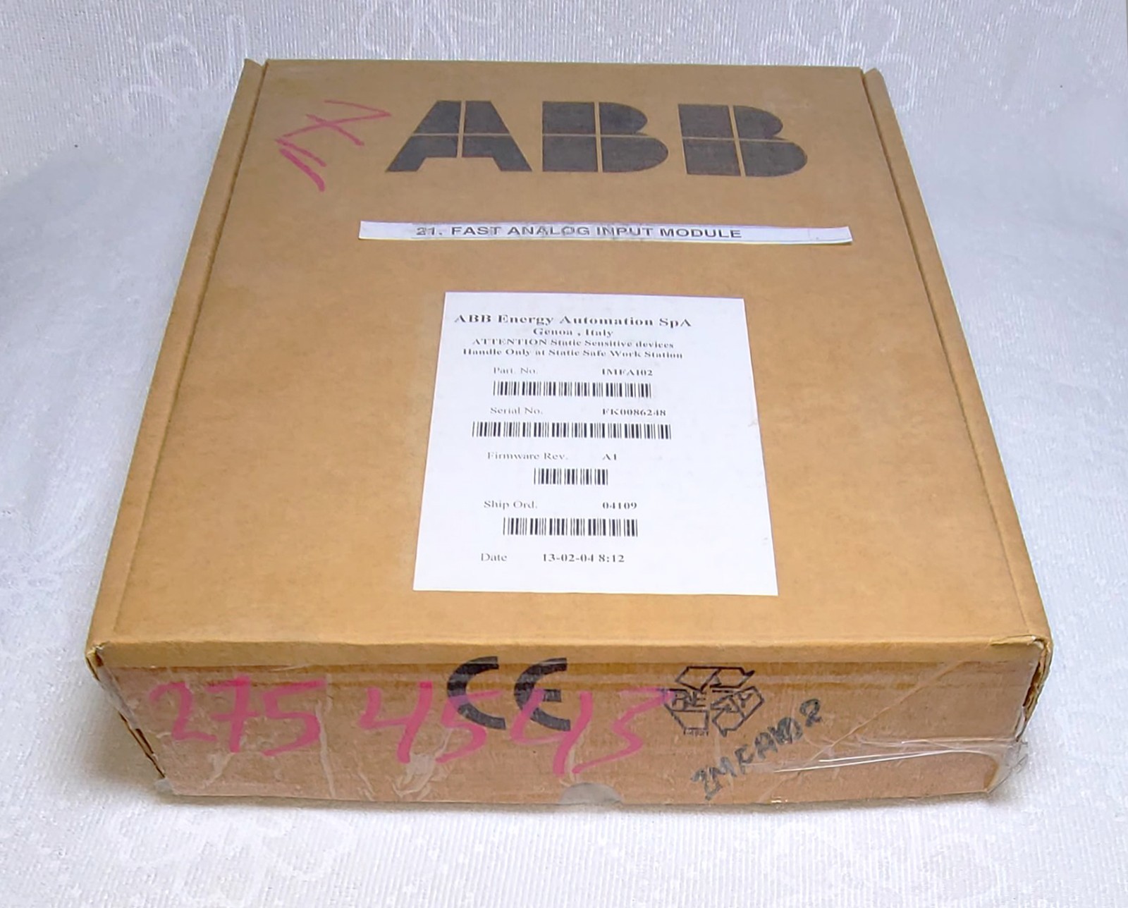 ABB IMFAI02 -8 FAST ANALOG INPUT MODULE (1KHZ) 16 BITS (Original ِABB) we have 2