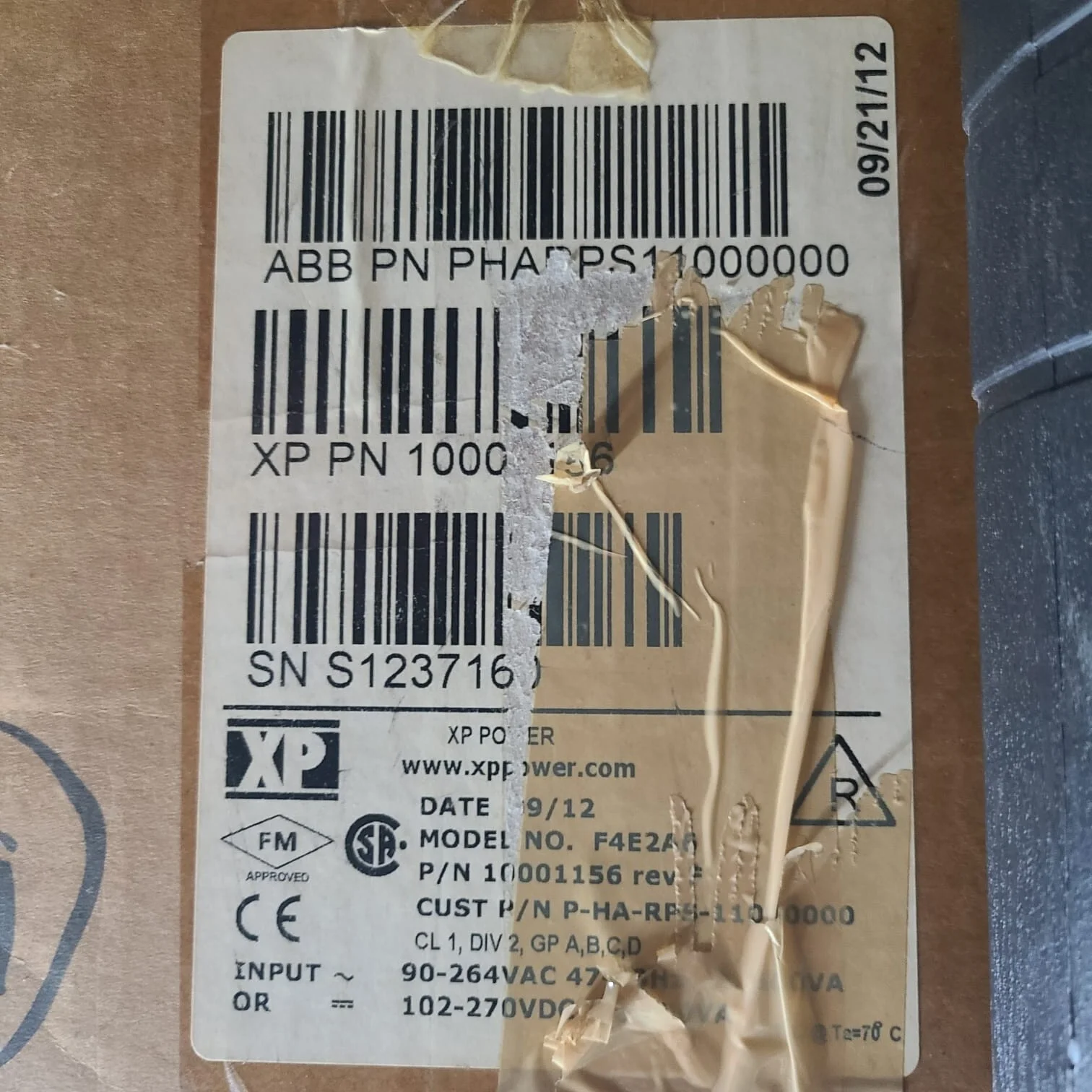 ABB PHARPS11000000 Power Supply – front view