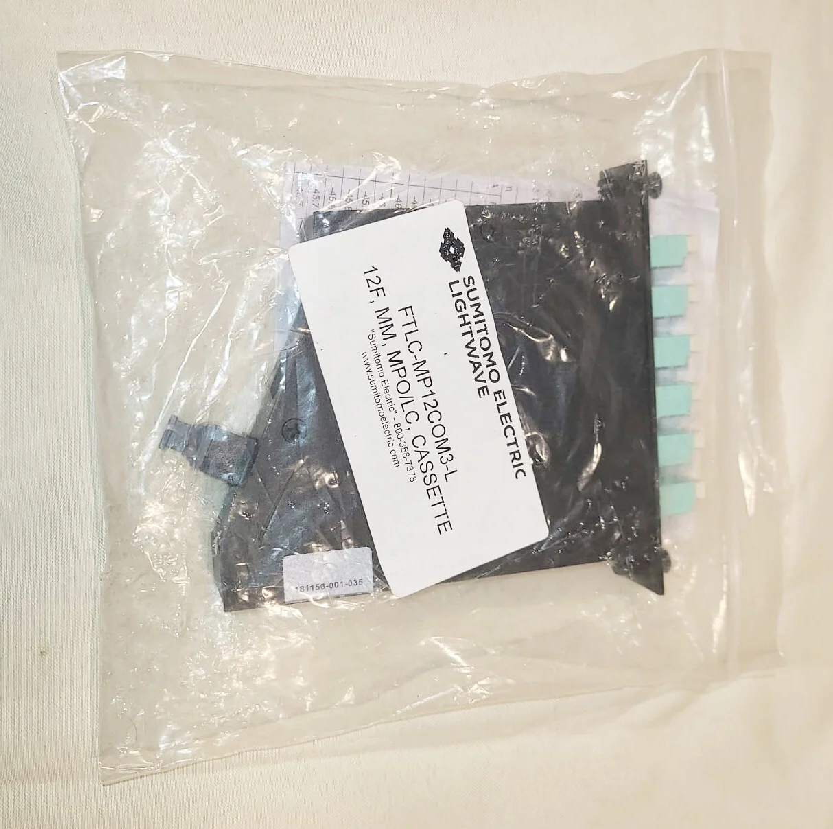 Sumitomo FTLC-MP12COM3-L 12F MPO-LC Cassette – front view
