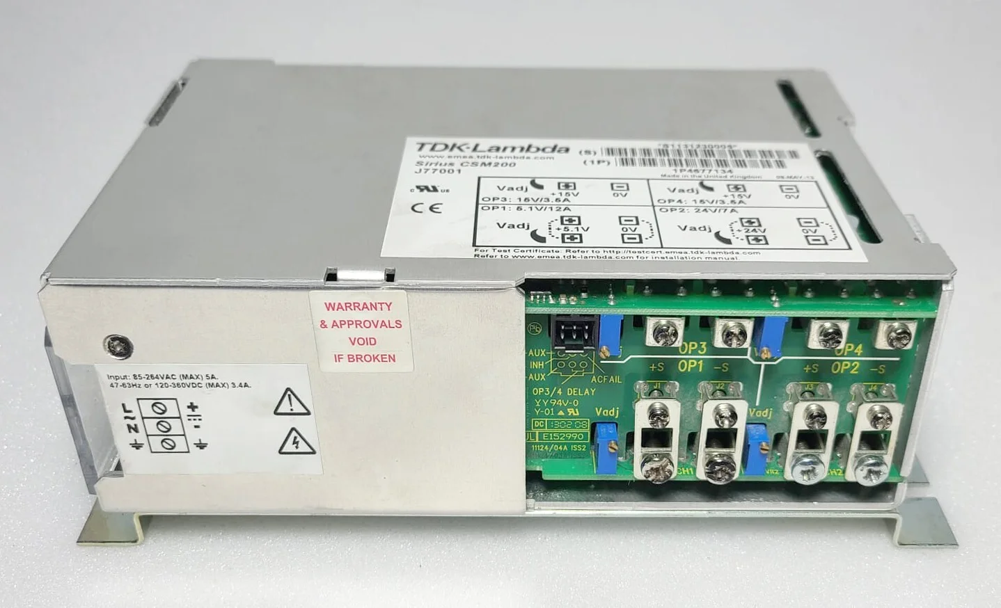 TDK-Lambda CSM200 Power Supply J77001 – front view